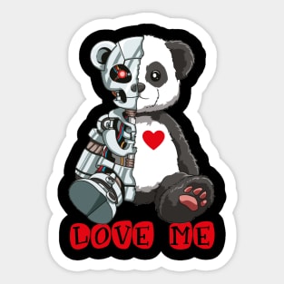 Cute Panda Bear Scary Robot Cybernetic Animal Lover Sticker